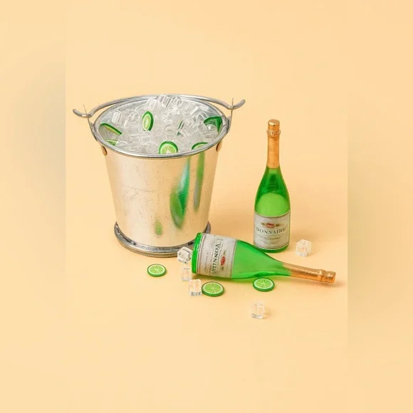 Dollhouse Miniature Kitchen & Dining Bundle Plates, Pancakes & Coffee, Champagne - Picture 8 of 11